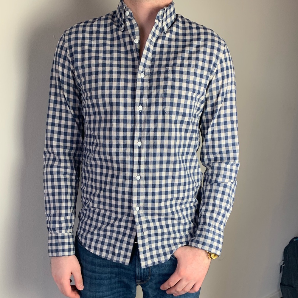 J. Crew Blue Plaid Casual Button Down Shirt